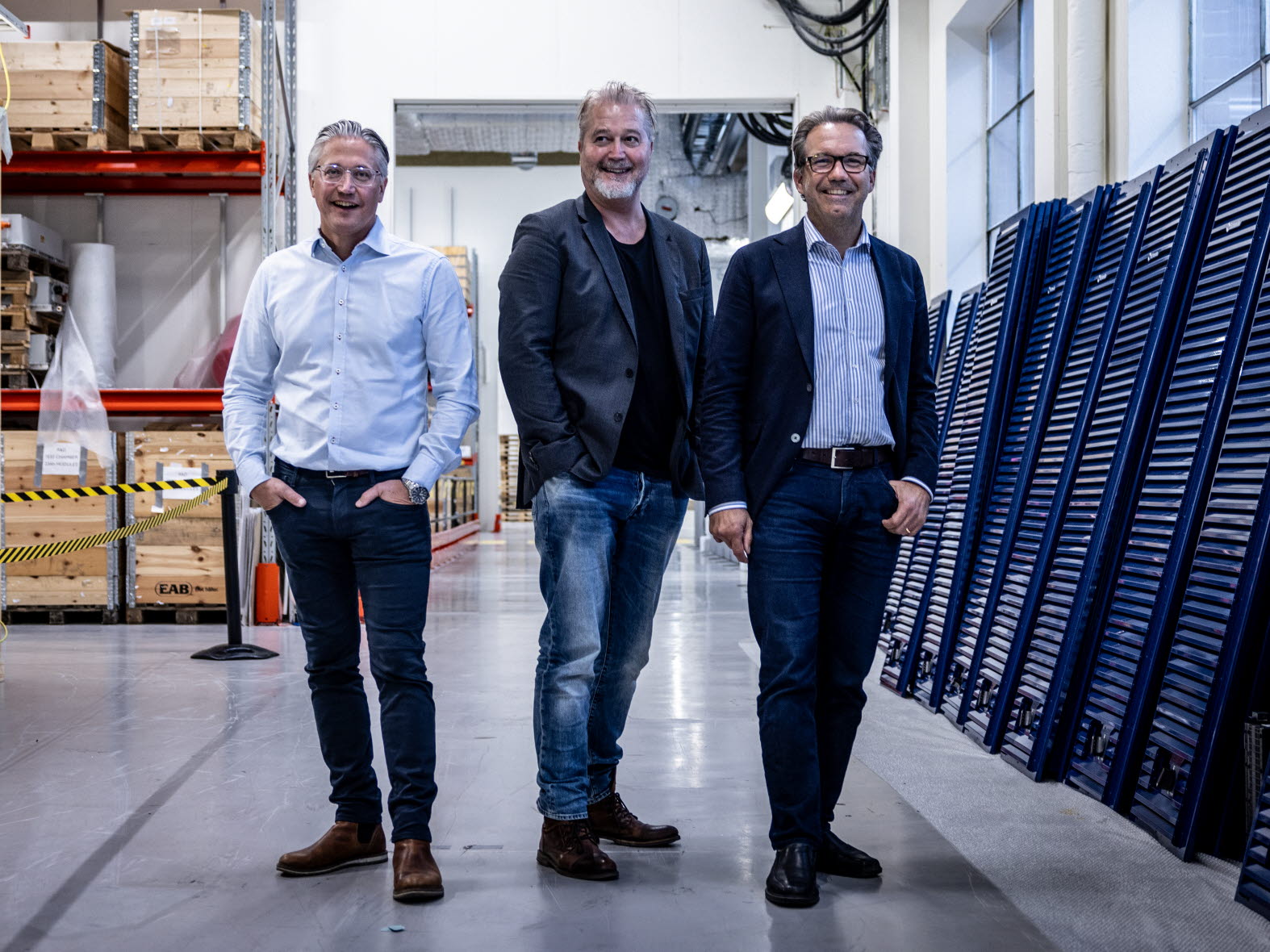 Magnus Eriksson, Johan Winlund och Torbjörn Bäck på Echandia.