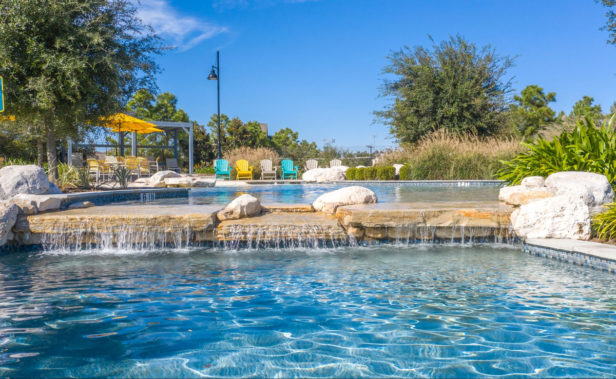 pool area with lounge chairs