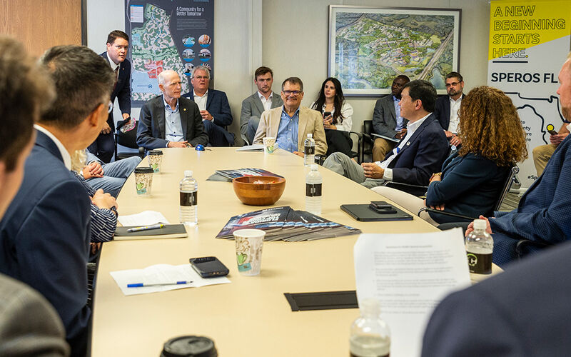 Sen. Rick Scott and Rep. Gus Bilirakis meet with industry leaders at Speros FL.