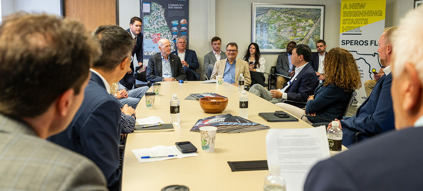 Sen. Rick Scott and Rep. Gus Bilirakis meet with industry leaders at Speros FL.