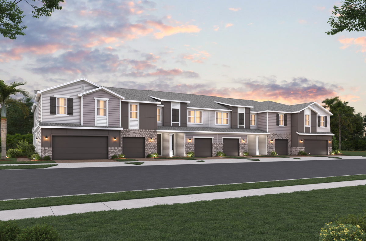 rendering of six unit townhome building