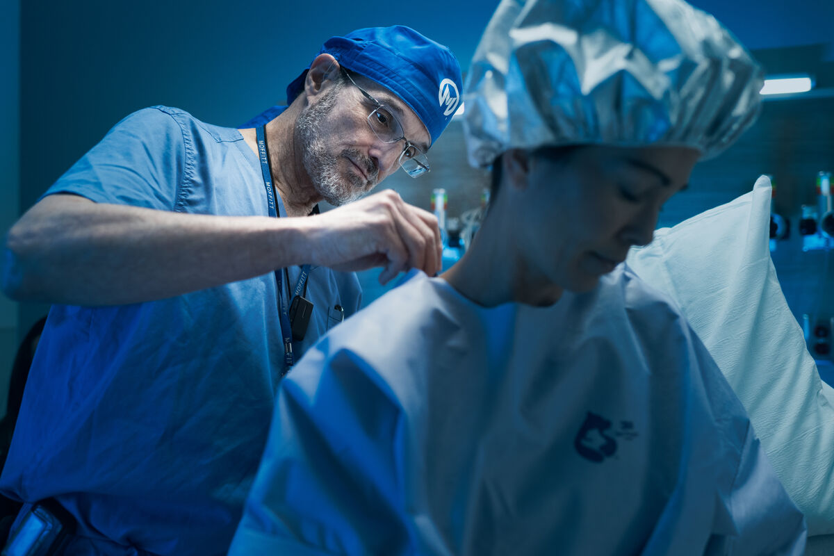Dr. Vernon Sondak performs surgery on a patient