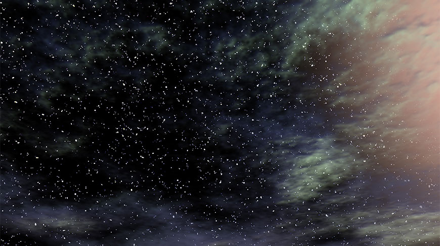 A dark night sky full of bright stars and faint, colorful clouds, representing the field of astronomy.