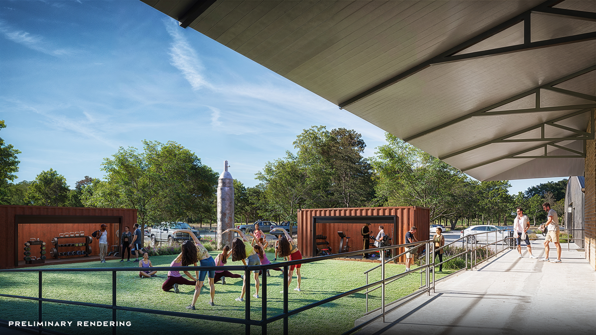 outdoor gym with equipment 