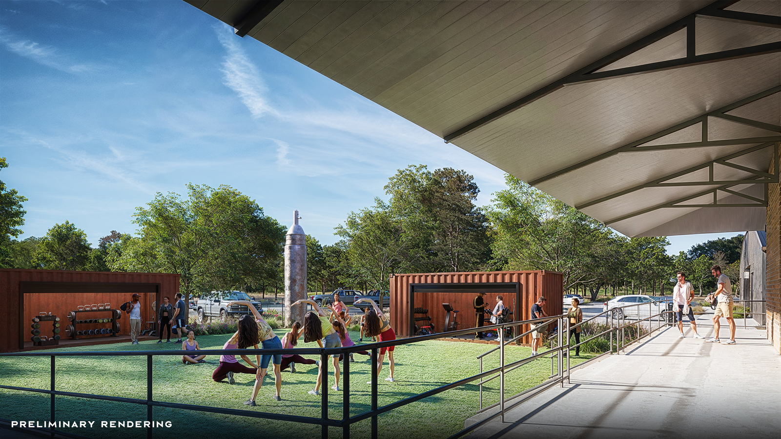 outdoor gym with equipment 