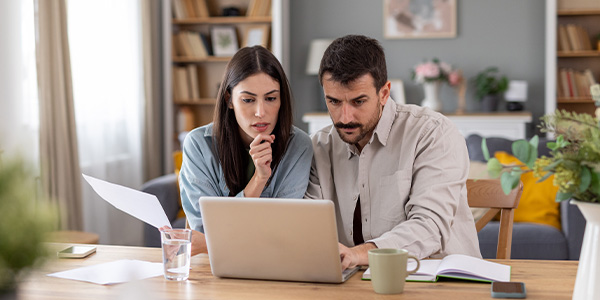 A couple considering their finances