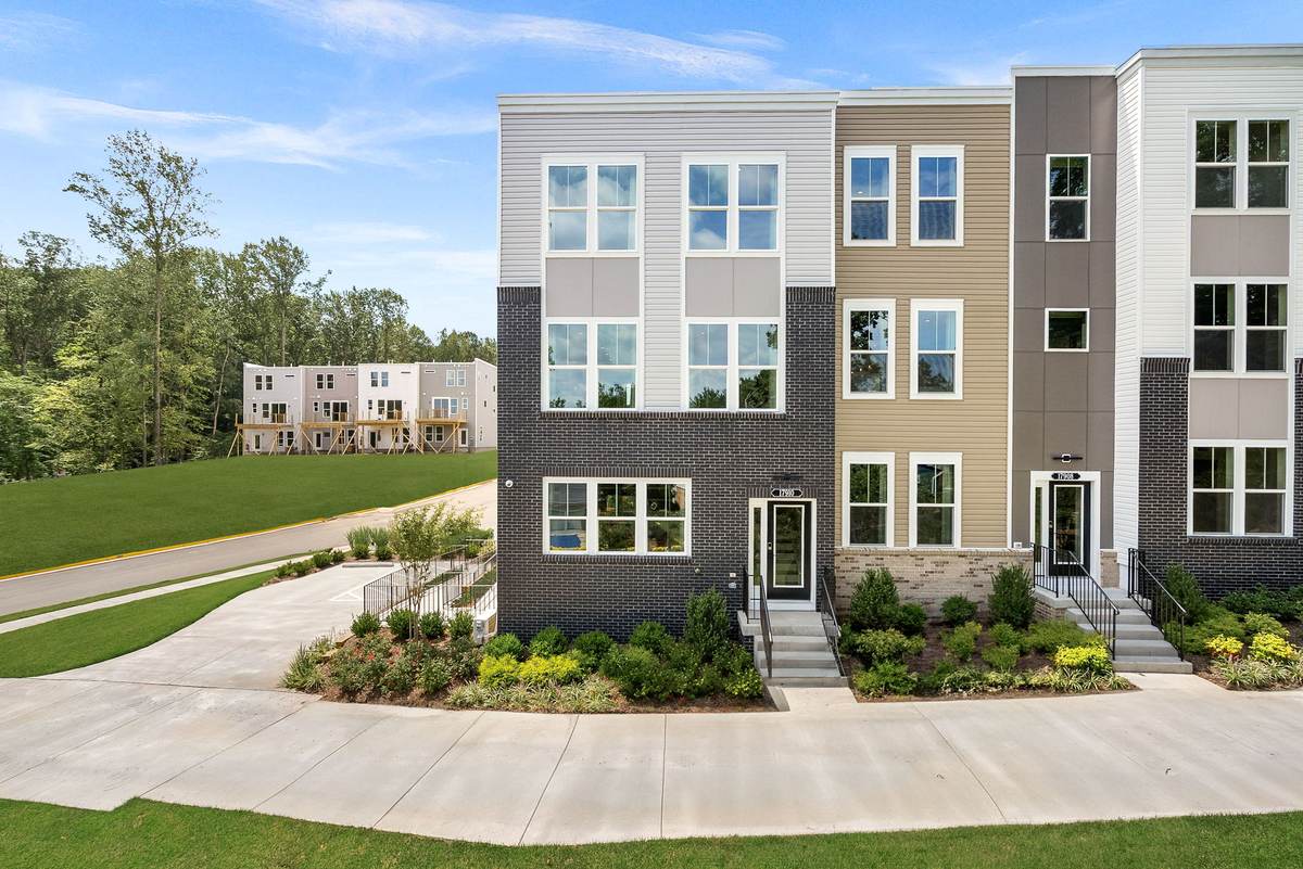 three-story townhome exterior