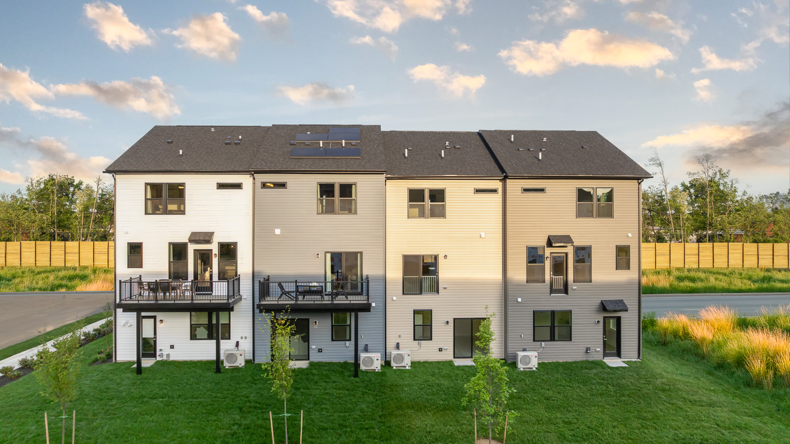 rear exteriors showing with and without a deck