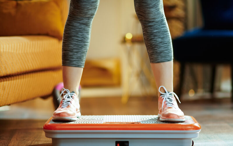 image of vibration plate with someone standing on it