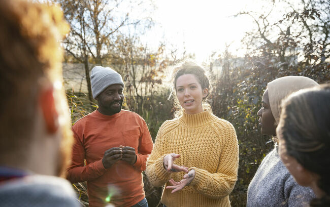 Group of volunteers talking