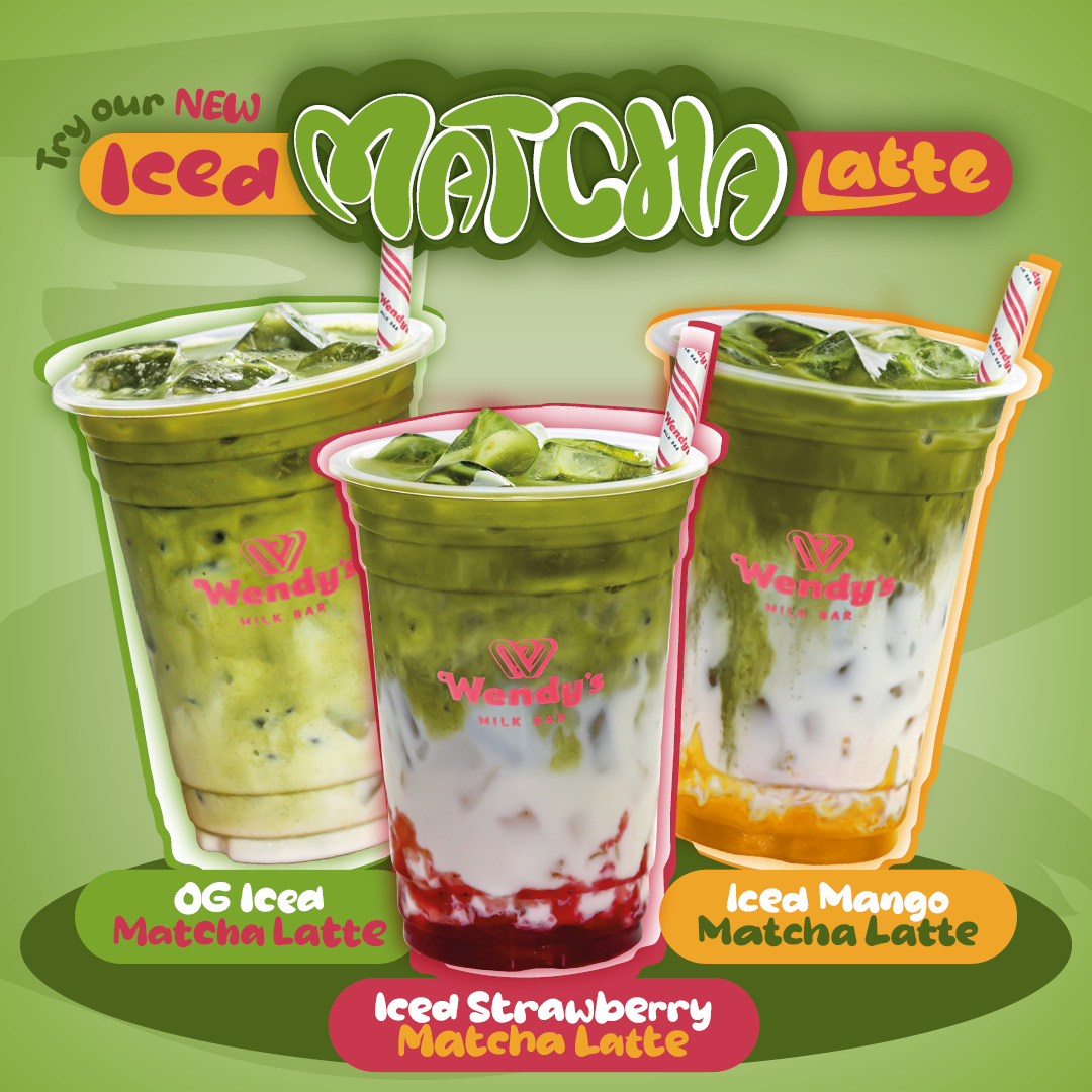An image of the new matcha range at Wendys milk bar