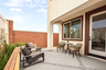 backyard with covered patio and seating area