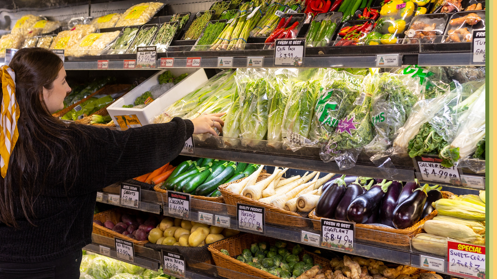 Customer shopping in Woolworths
