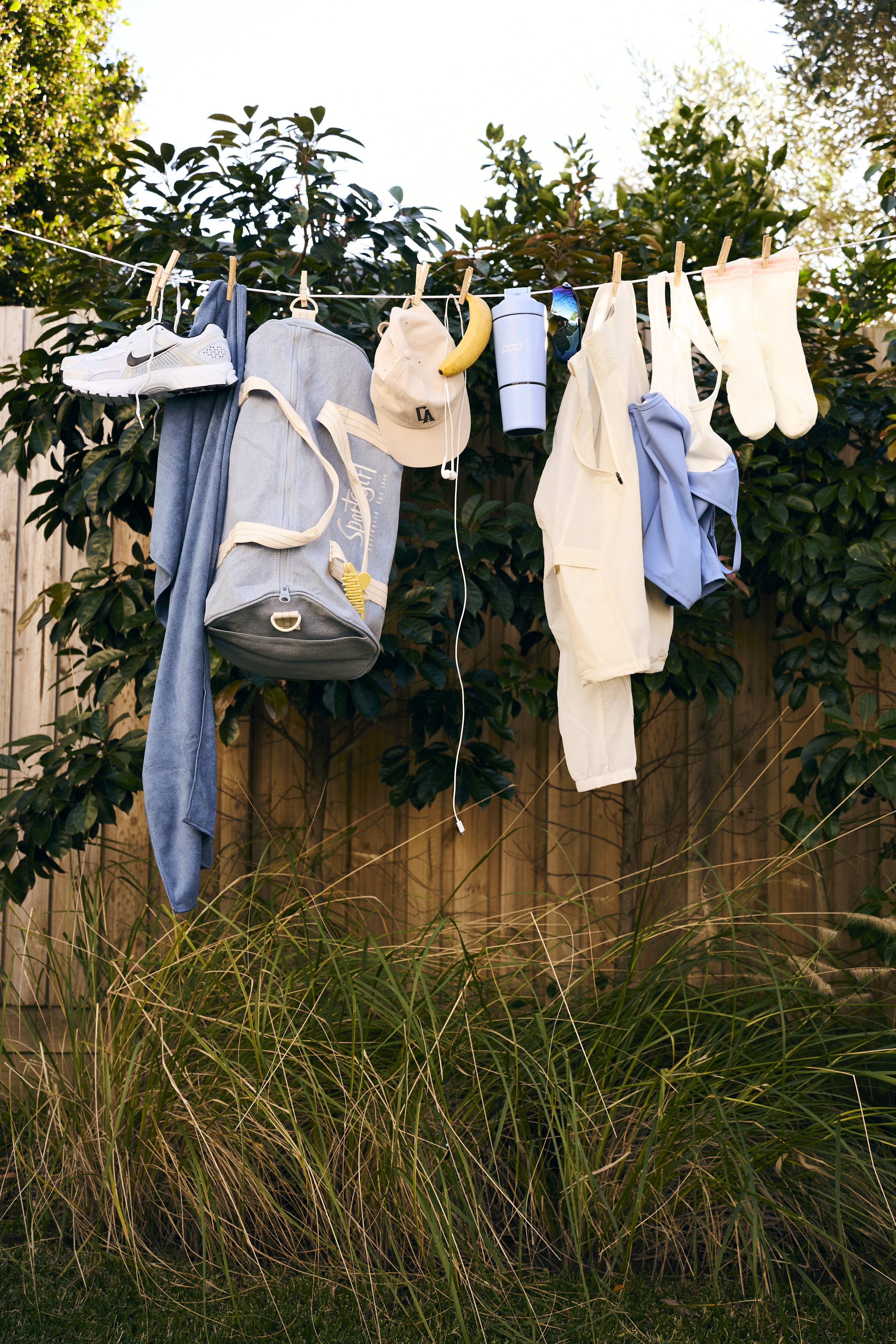 activewear on clothesline