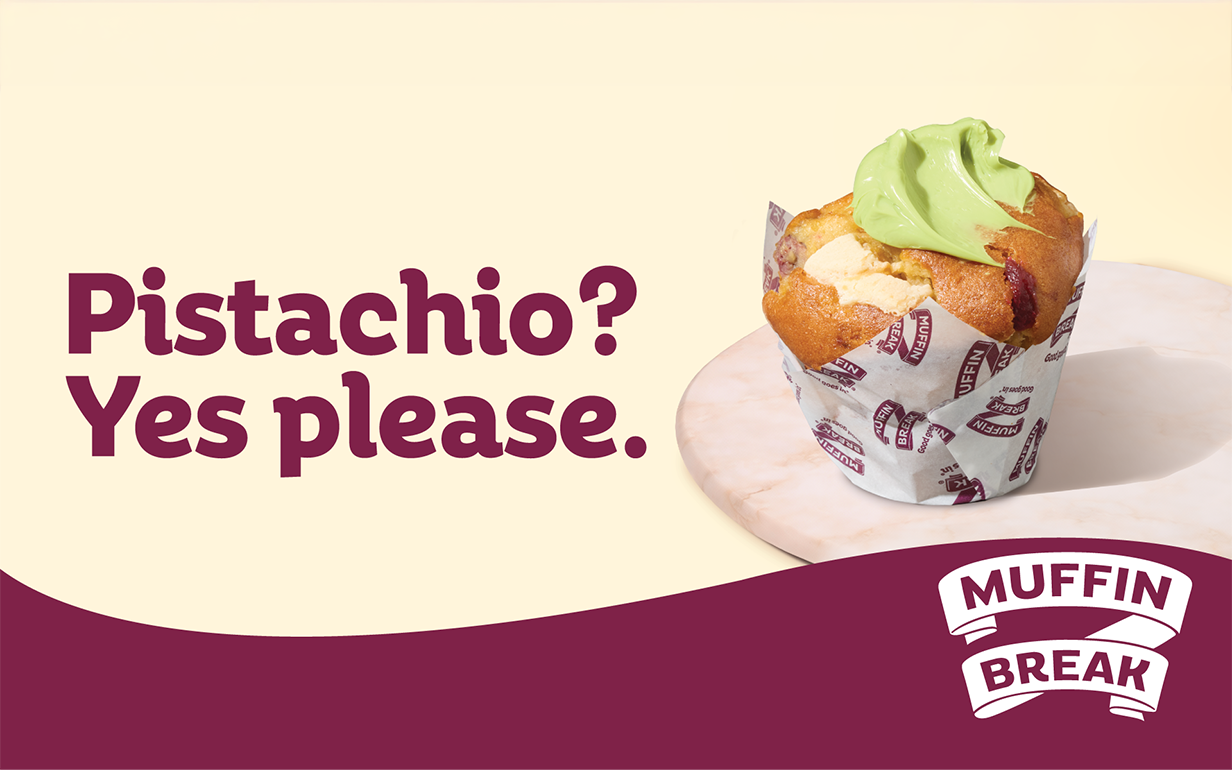 Have you tried the Pistachio muffins at Muffin Break? Nutty, sweet and totally irresistible, the classic Pistachio Muffin and the Pistachio and Strawberry Protein Muffin are a must-try. Available in-store now. Pistachio? Yes please.