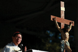 Cardinal Luis Antonio Tagle delivers a homily