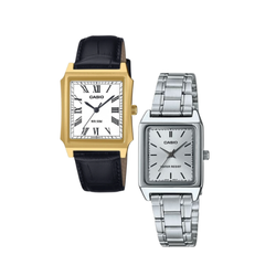 Casio Watch MTPB190GL-7B in White and Casio Ladies LTPV007G-9B Stainless Steel Watch in Silver - Universal, David Jones, Myer, $119