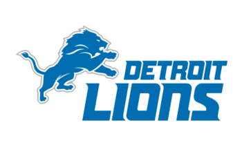 Detroit Lions Logo with Blue Lion and Blue Font