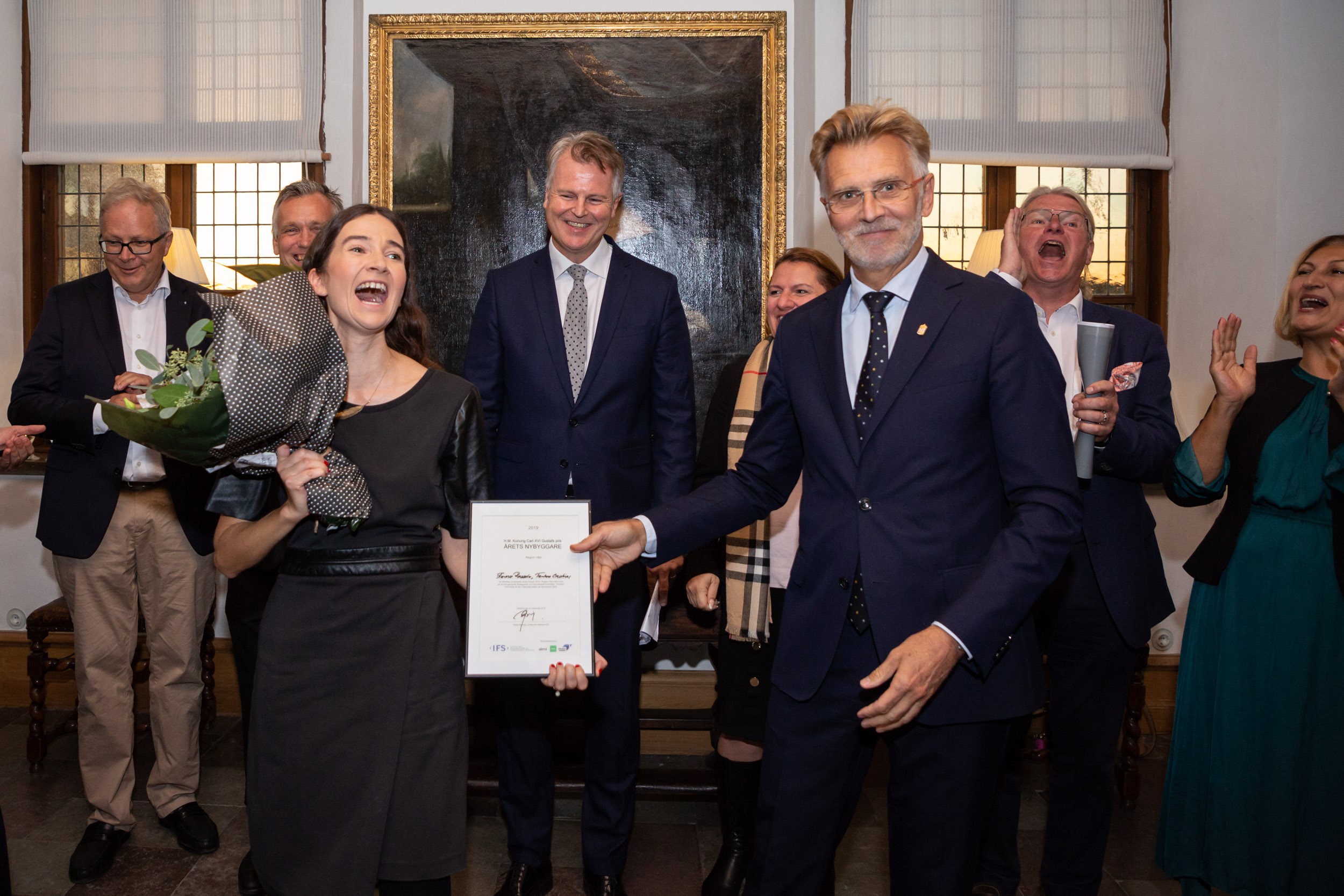 Prisutdelningssermoni för H.M. Konung Carl XVI Gustafs pris Årets nybyggare.