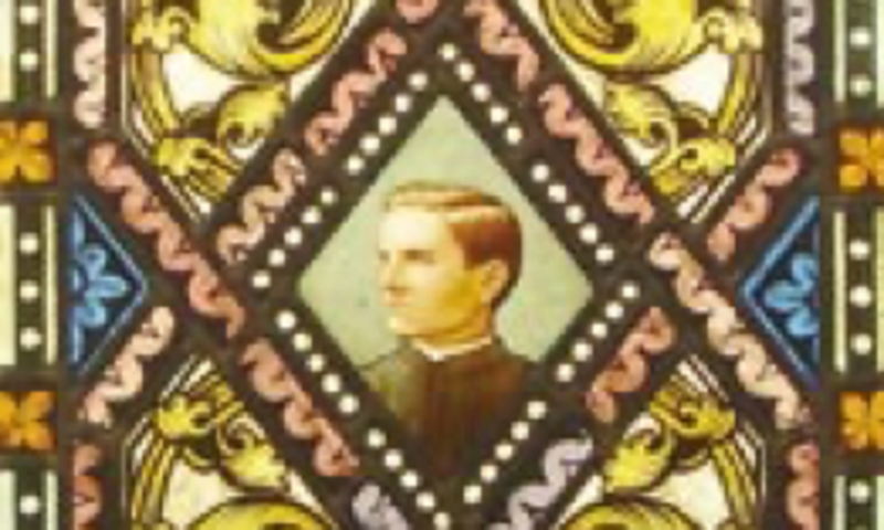 Father McGivney is memorialized at Sacred Heart Church in Norwich, Conn., where 18-inch stained-glass insets in mahogany doors grace the church's entrance.