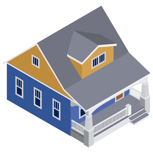blue-yellow house