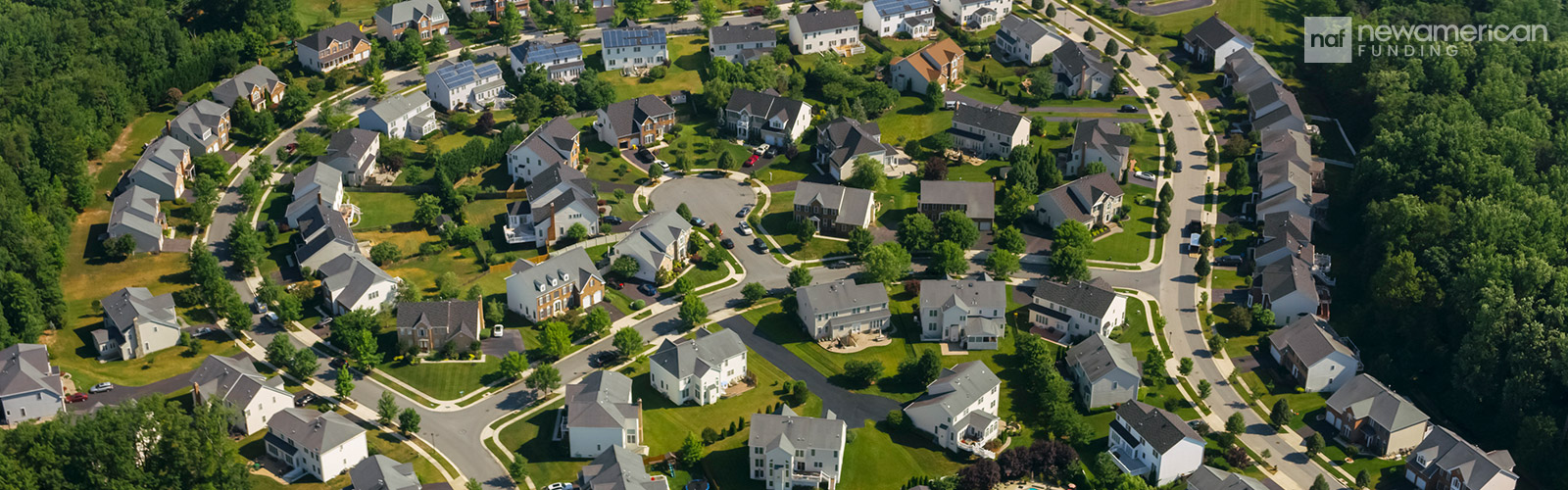 Aerial view of a subdivision full of nice homes