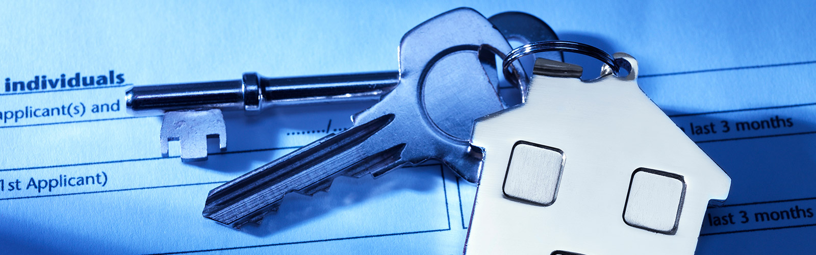 house keys on a mortgage application