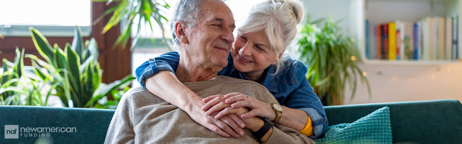 older couple hugging