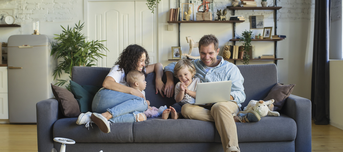Happy family at home