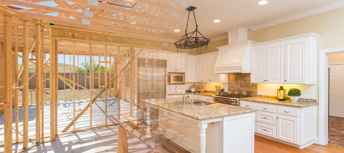 A kitchen undergoing a renovation.