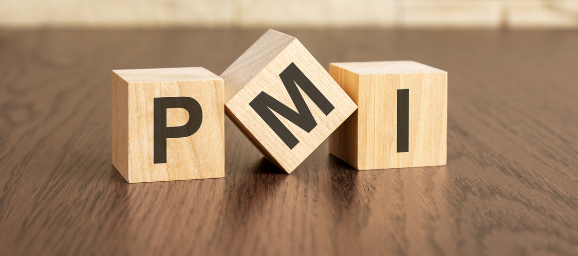 Blocks on a surface spelling out PMI.