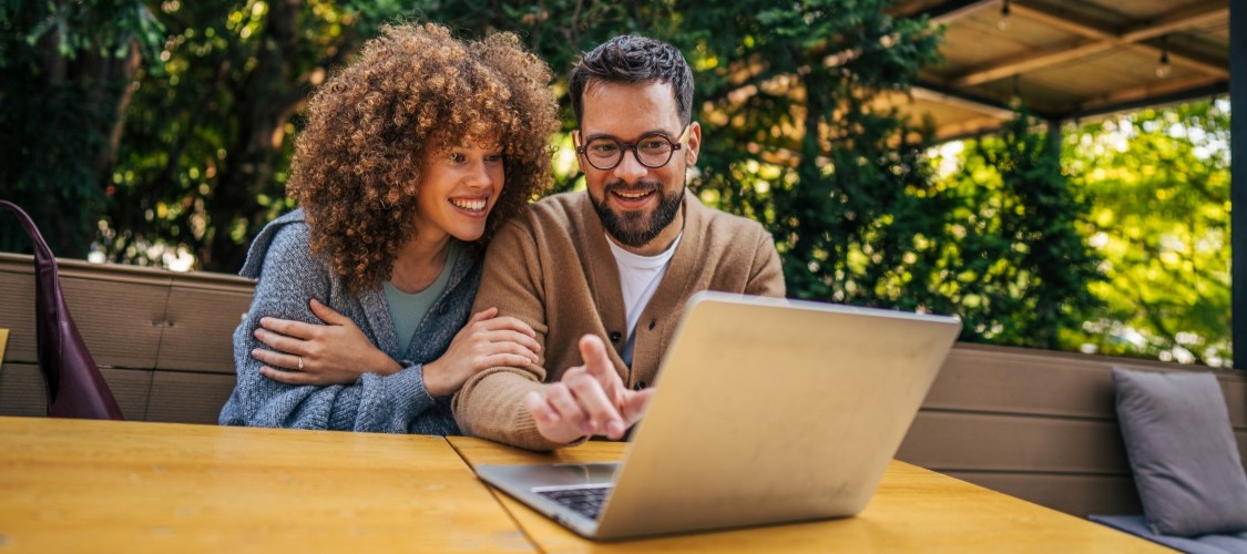 Young couple on a laptop