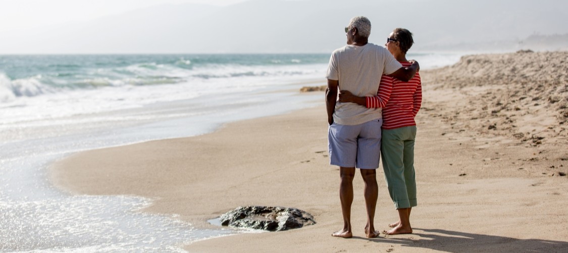 Older couple on the beach