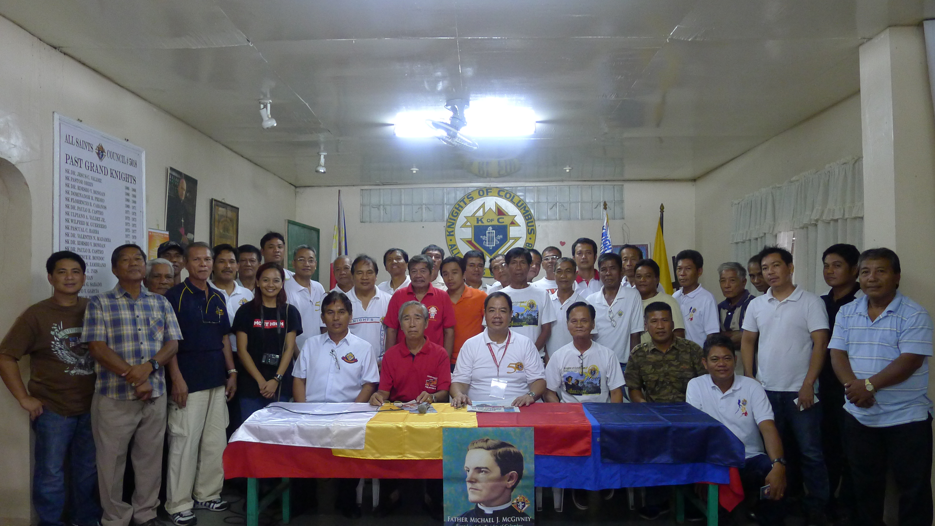 Philippines Knights gather at a memorial service for Father McGivney.