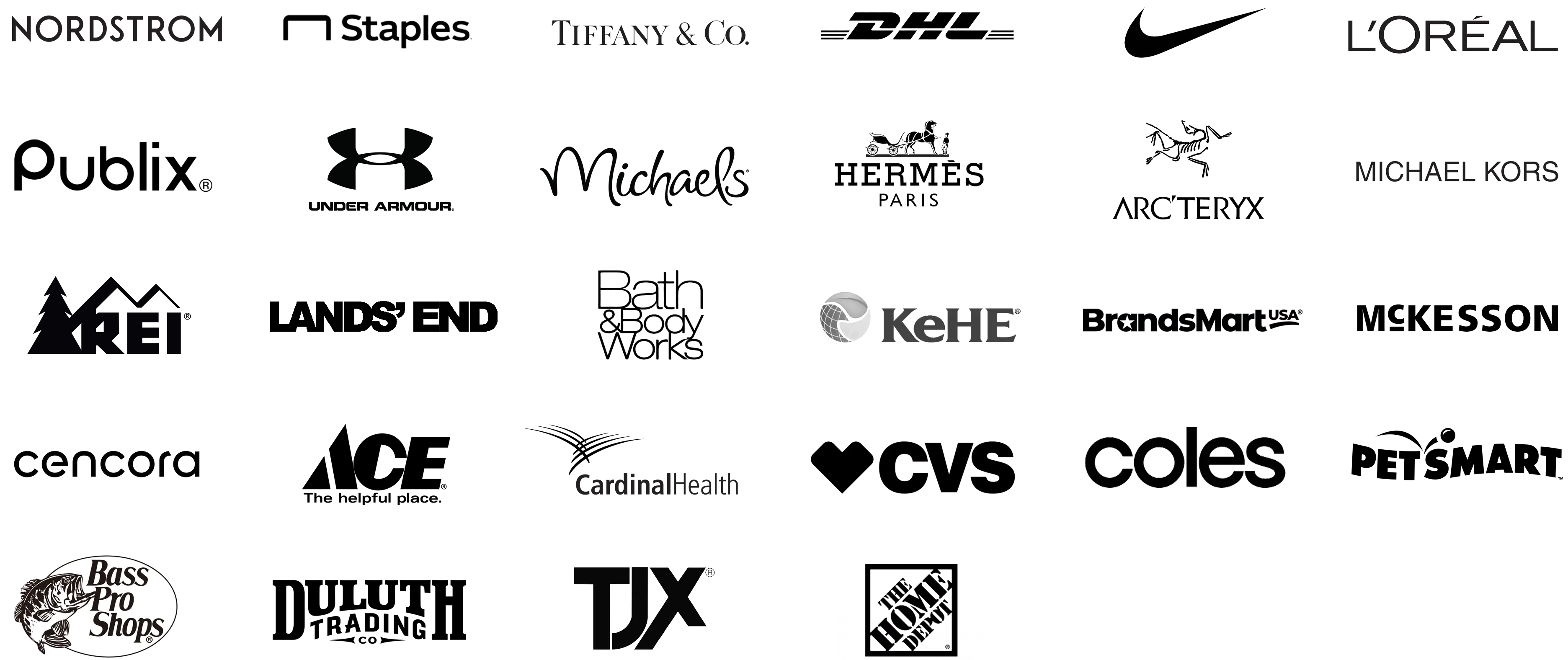 A collage of various logos from attendees at a conference