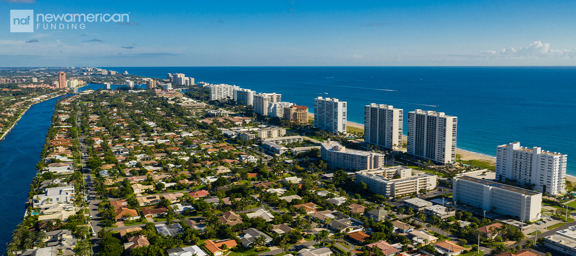 An aerial shot of Deerfield, Fla.