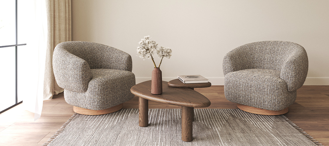 Living room with lots of textured fabrics