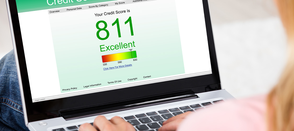 Someone checking a good credit score