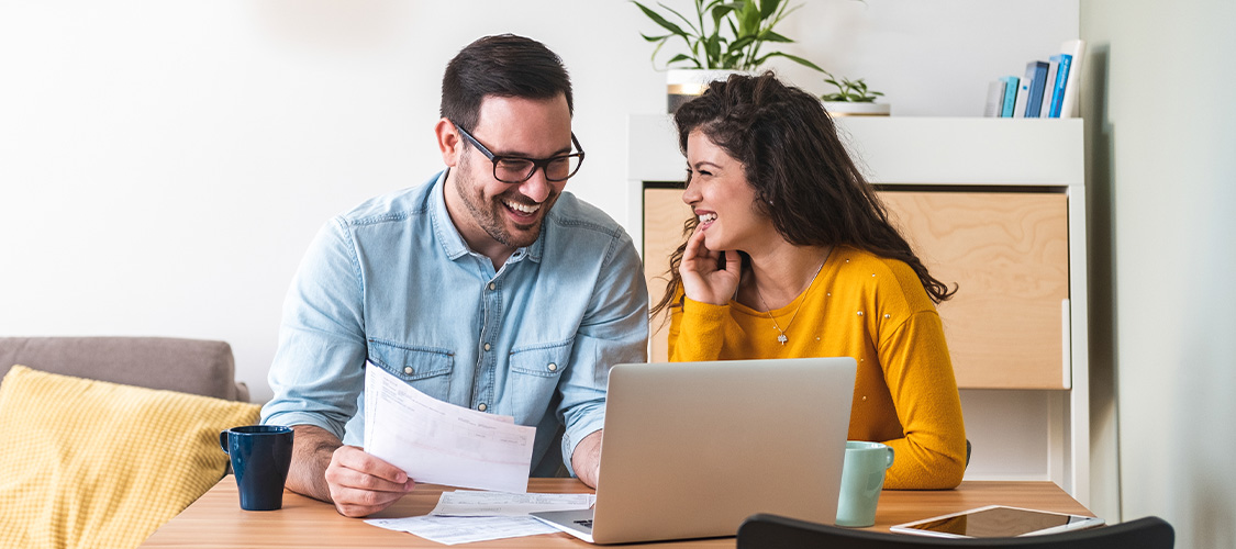 A couple having a financial discussion