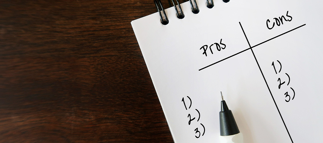 A pros and cons list