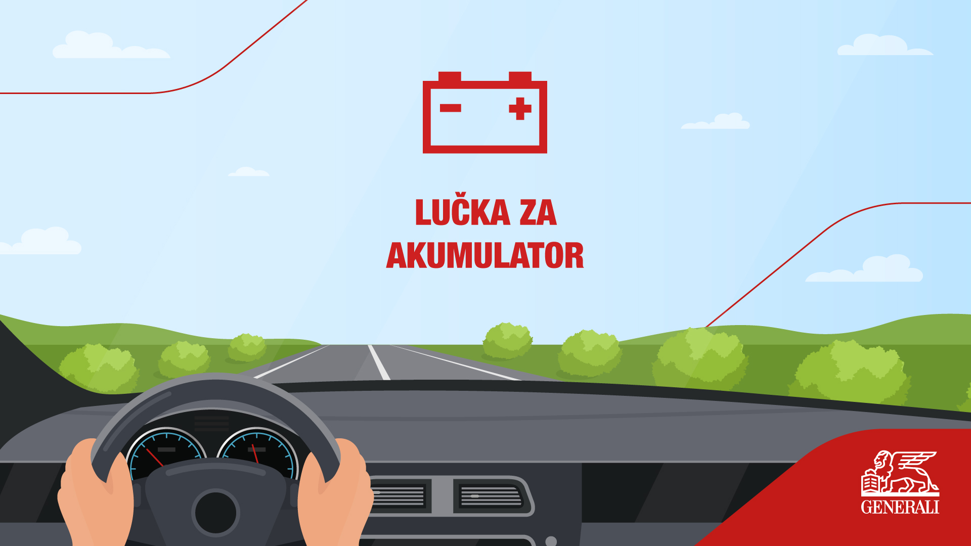 Infografika z ilustracijo lučke za akumulator