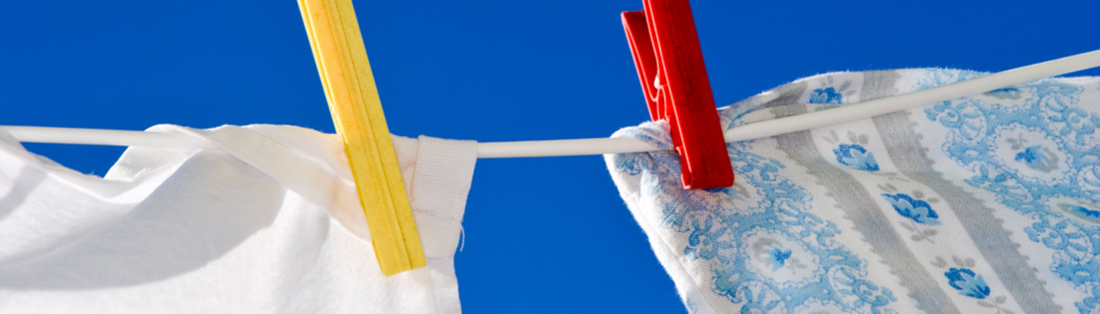 Bed sheets drying after bedwetting.