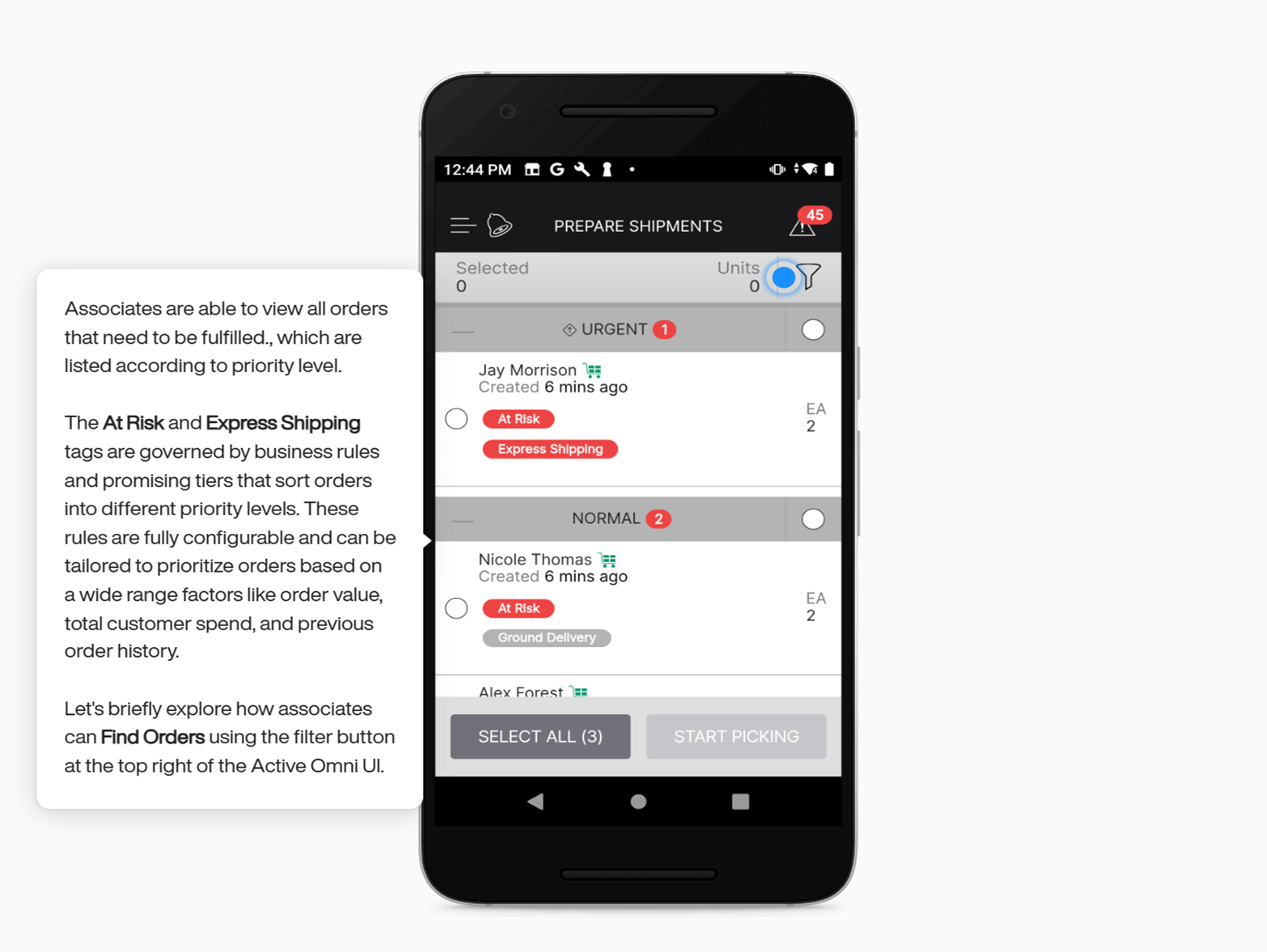Store associate software from Manhattan Associates on an iPhone