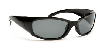 pair of black wraparound sunglasses