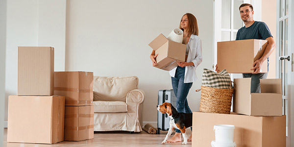 couple moving into their new home