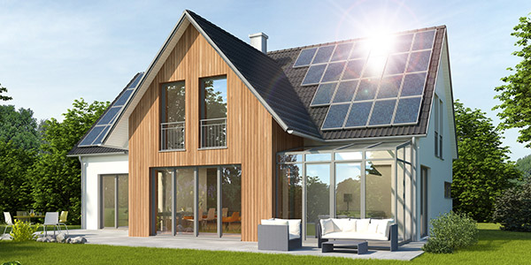 house with solar panels