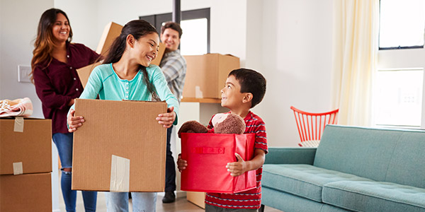 homebuyers moving into their new home