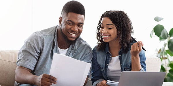 couple going over papwerwork