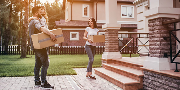 family moving into their new house