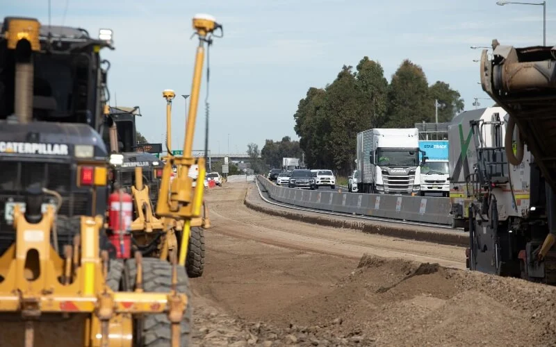 Traffic barriers on site